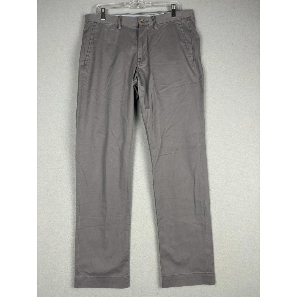 Polo Ralph Lauren Pants Mens 32x31 Gray Stretch Straight Fit Polo Chino Casual